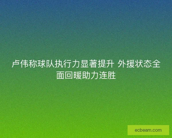 卢伟称球队执行力显著提升 外援状态全面回暖助力连胜